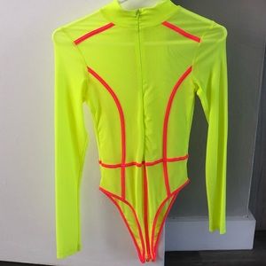 Neon Green Mesh Body Suit